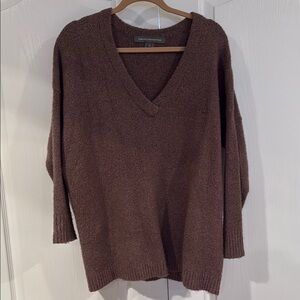 French Connection Brown V-Neck Sweater